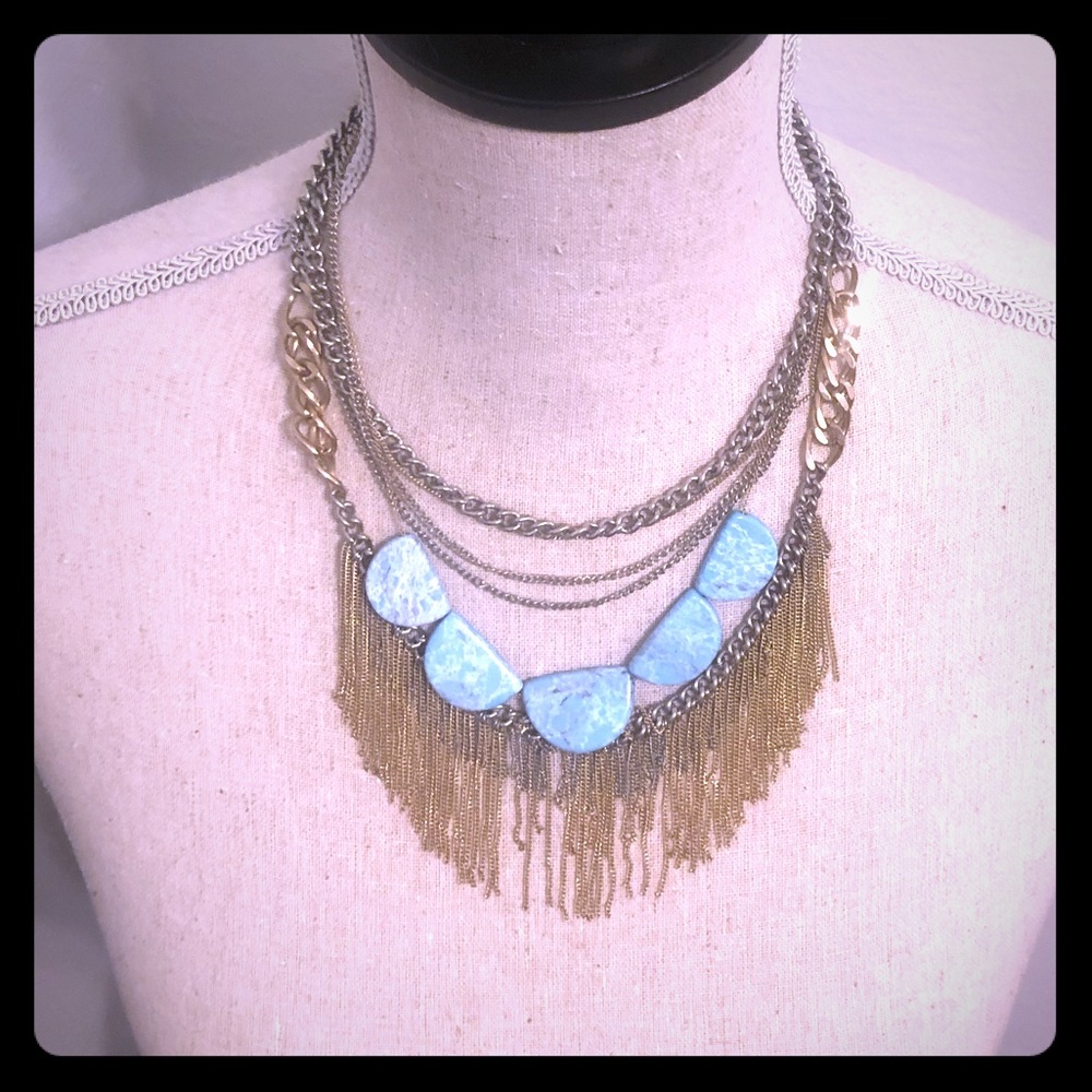 Banana republic mixed metal layered necklace